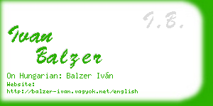 ivan balzer business card